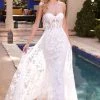 Prom Applique Strapless Overskirt Gown By Cinderella Divine CB046W