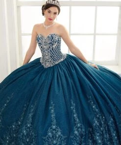 Applique Strapless Quinceanera Dress By House Of Wu 26962 Quinceañera