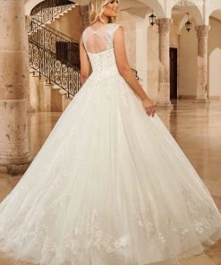 Mary's Bridal Ball Gowns Collection Applique Wedding Ball Gown By Mary's Bridal MB6094 Wedding Dresses