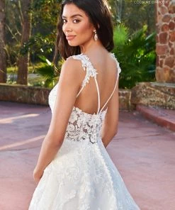 Mary's Bridal Couture Damour Collection Wedding Dresses Applique V-Neck Bridal Gown By Mary's Bridal MB4131