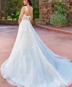 Mary's Bridal Couture Damour Collection Wedding Dresses Applique V-Neck Bridal Gown By Mary's Bridal MB4131