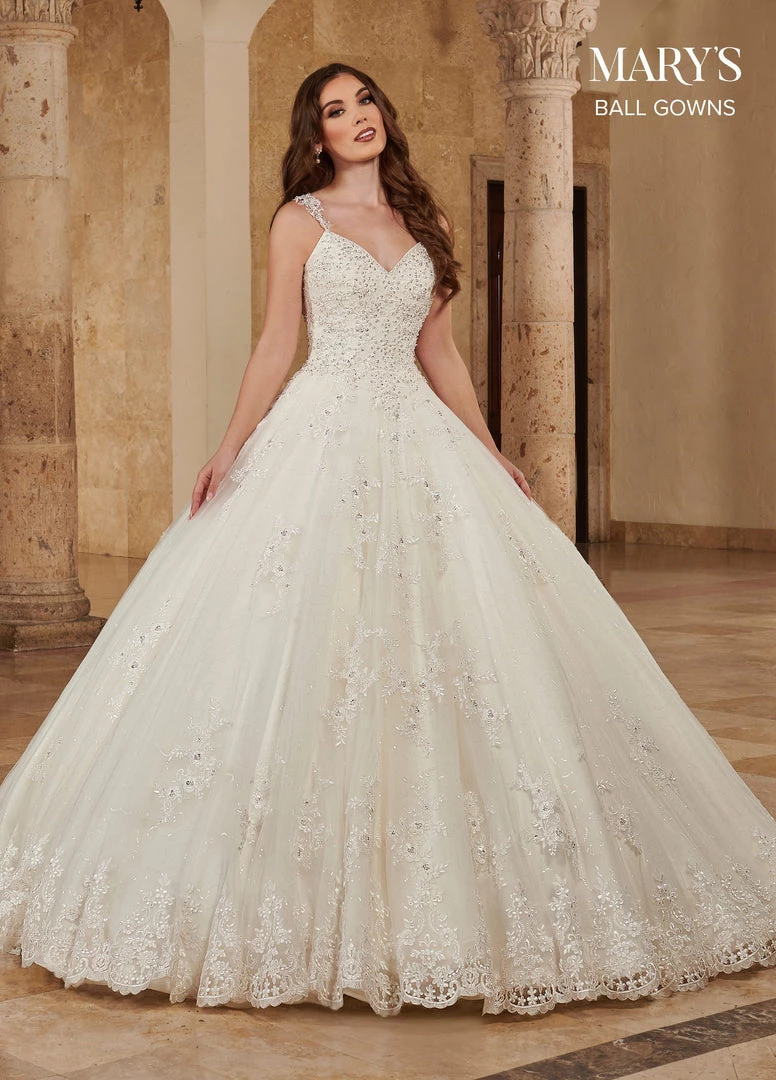 Mary's Bridal Ball Gowns Collection Applique V-Neck Wedding Ball Gown By Mary's Bridal MB6084 Wedding Dresses 3 Mary's Bridal Ball Gowns Collection Applique V-Neck Wedding Ball Gown By Mary's Bridal MB6084 Wedding Dresses