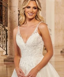 Mary's Bridal Couture Damour Collection Applique V-Neck Wedding Dress By Mary's Bridal MB4120