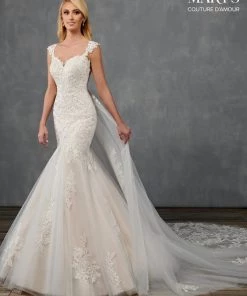 Mary's Bridal Couture Damour Collection Applique Wedding Mermaid Dress By Mary's Bridal MB4104 Wedding Dresses