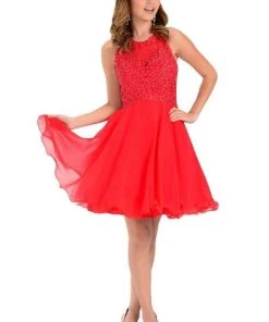 Prom Aqua Short Chiffon Dress With Lace Applique Top By Poly USA 16 Prom Aqua Short Chiffon Dress With Lace Applique Top By Poly USA