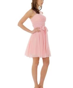 Aqua Short Sleeveless Illusion Dress With Bow By Poly USA 18 Aqua Short Sleeveless Illusion Dress With Bow By Poly USA