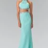 Prom Aqua Two-Piece Dress With Beaded Accents By Elizabeth K GL2256