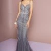 Elizabeth K Prom Bead Embellished V-Neck Trumpet Dress By GLS Gloria GL2700