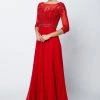 Bead Embroidered Formal Gown With Sheer Sleeves By Juliet 600