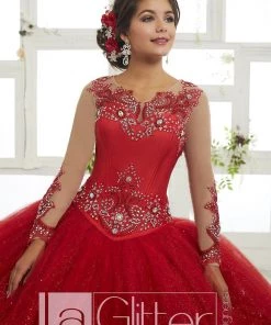 LA Glitter By House Of Wu Beaded 4-Piece Glitter Dress By House Of Wu LA Glitter 24020 Quinceañera