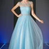 Beaded A-line Tulle Gown By Cinderella Divine PC908