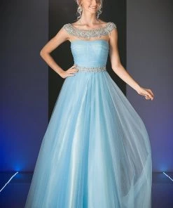 Beaded A-line Tulle Gown By Cinderella Divine PC908