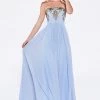 Beaded Blue Strapless Gown By Cinderella Divine JC4141 Prom