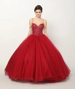 Beaded Sleeveless Glitter Ball Gown By Juliet 1419