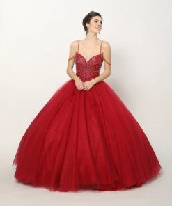 Beaded Sleeveless Glitter Ball Gown By Juliet 1419