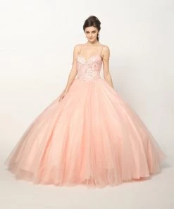 Beaded Sleeveless Glitter Ball Gown By Juliet 1419