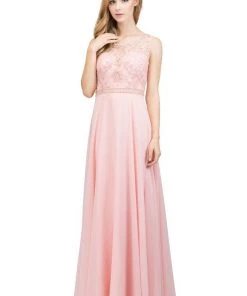 Starbox Prom Beaded Bodice Long Sleeveless Dress With Sheer Back By Star Box 17163