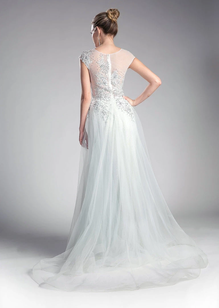 Beaded Cap Sleeve Tulle Gown By Cinderella Divine 8992 Prom 7 Beaded Cap Sleeve Tulle Gown By Cinderella Divine 8992 Prom