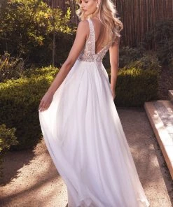 Beaded Chiffon Wedding Gown By Cinderella Divine TY12