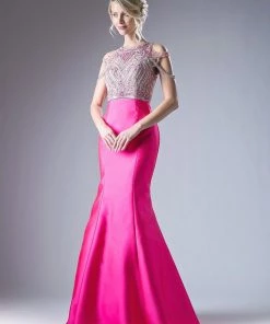 Beaded Mikado Mermaid Dress By Cinderella Divine 71297 Prom