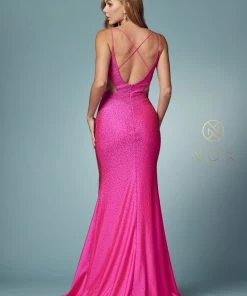 Beaded Cutout Mermaid Gown By Nox Anabel E1003