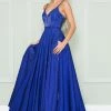 Prom Beaded Deep V-Neck Gown By Poly USA 8888
