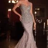 Beaded Feather Mermaid Gown By Cinderella Divine B718 Prom