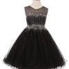 Kids Beaded Girls Short Illusion Tulle Dress By Cinderella Couture 5029