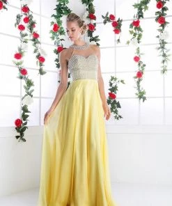 Beaded Halter Chiffon Gown By Cinderella Divine 8107 22 Beaded Halter Chiffon Gown By Cinderella Divine 8107