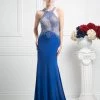 Fitted Halter Gown With Train By Cinderella Divine KD012
