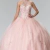 Beaded Halter Illusion Ballgown By Elizabeth K GL2348