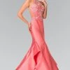 Prom Beaded Halter Mermaid Dress With Ruffles By Elizabeth K GL2357