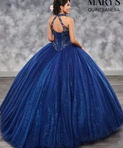 Beaded Halter Quinceanera Dress By Mary's Bridal MQ1019 Quinceañera