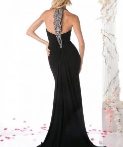 Prom Beaded Halter Trumpet Dress By Cinderella Divine J727 10 Prom Beaded Halter Trumpet Dress By Cinderella Divine J727