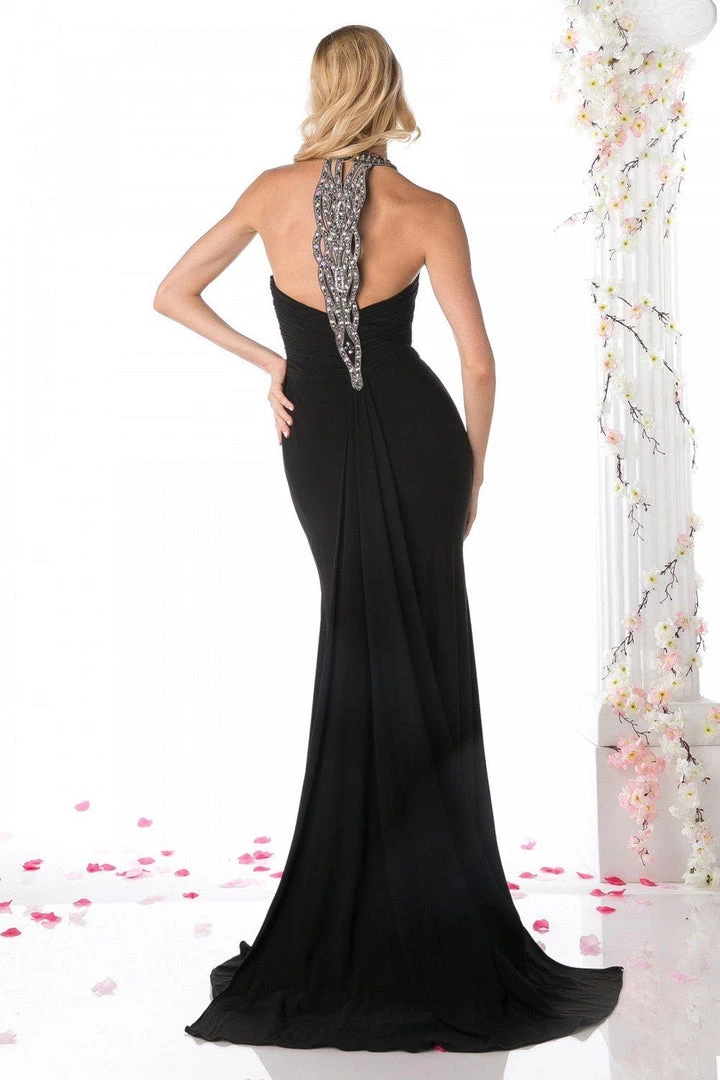 Prom Beaded Halter Trumpet Dress By Cinderella Divine J727 6 Prom Beaded Halter Trumpet Dress By Cinderella Divine J727