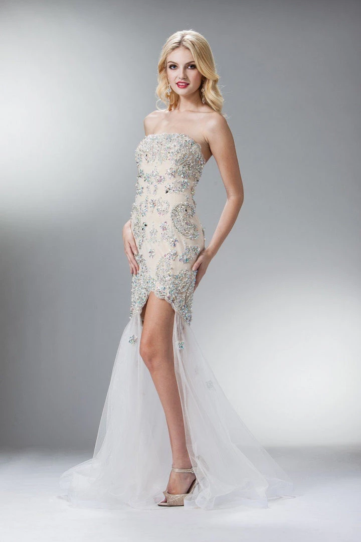 Beaded High Low Dress By Cinderella Divine 7911 Prom 3 Beaded High Low Dress By Cinderella Divine 7911 Prom