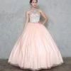 Calla Collection Beaded Illusion A-line Ball Gown With Back Cut Out