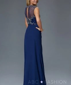 Beaded Illusion A-line Sleeveless Dress By Elizabeth K GL2099 18 Beaded Illusion A-line Sleeveless Dress By Elizabeth K GL2099