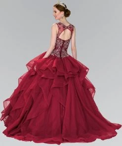 Beaded Illusion Ballgown With Bolero By Elizabeth K GL2378