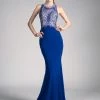 Prom Fitted Illusion Gown With Open Back By Cinderella Divine 13120 1 Prom Fitted Illusion Gown With Open Back By Cinderella Divine 13120