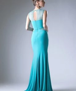 Fitted Long Illusion Dress By Cinderella Divine N101 Prom