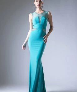 Fitted Long Illusion Dress By Cinderella Divine N101 Prom