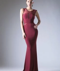 Fitted Long Illusion Dress By Cinderella Divine N101 Prom