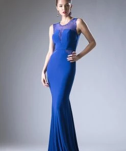 Fitted Long Illusion Dress By Cinderella Divine N101 Prom