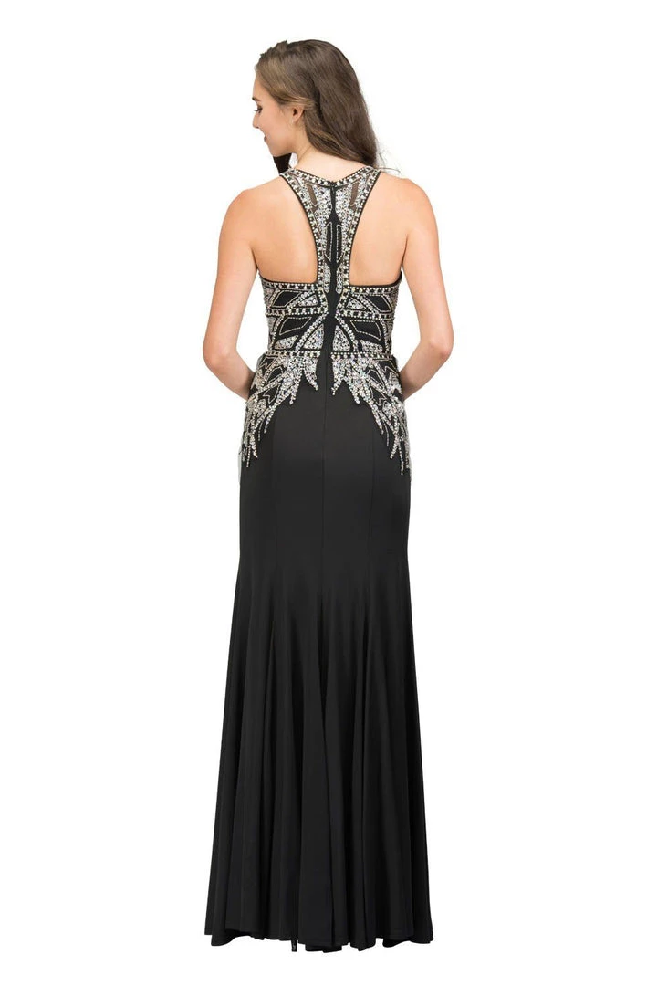 Starbox Beaded Illusion Long Sleeveless Dress With Slit By Star Box 17314 Prom 4 Starbox Beaded Illusion Long Sleeveless Dress With Slit By Star Box 17314 Prom