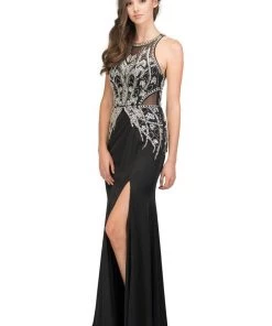 Starbox Beaded Illusion Long Sleeveless Dress With Slit By Star Box 17314 Prom 7 Starbox Beaded Illusion Long Sleeveless Dress With Slit By Star Box 17314 Prom