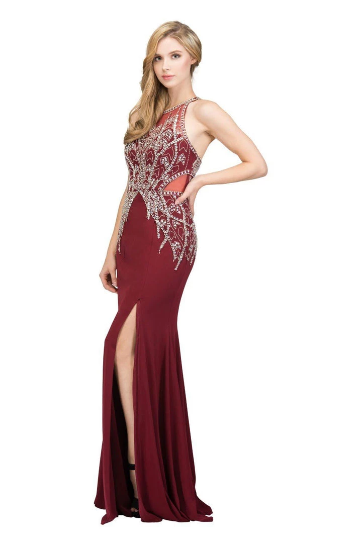 Starbox Beaded Illusion Long Sleeveless Dress With Slit By Star Box 17314 Prom 3 Starbox Beaded Illusion Long Sleeveless Dress With Slit By Star Box 17314 Prom