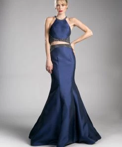 Beaded Mikado Mermaid Dress By Cinderella Divine CB0023