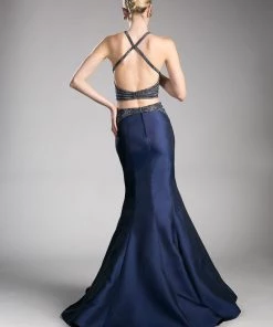 Beaded Mikado Mermaid Dress By Cinderella Divine CB0023