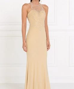 Prom Beaded Illusion Navy Mermaid Dress By Elizabeth K GL1507